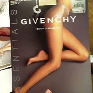 NWT GIVENCHY Body Gleamers Size C Control Top Shimmery Ultra Sheer Leg Sandaltoe